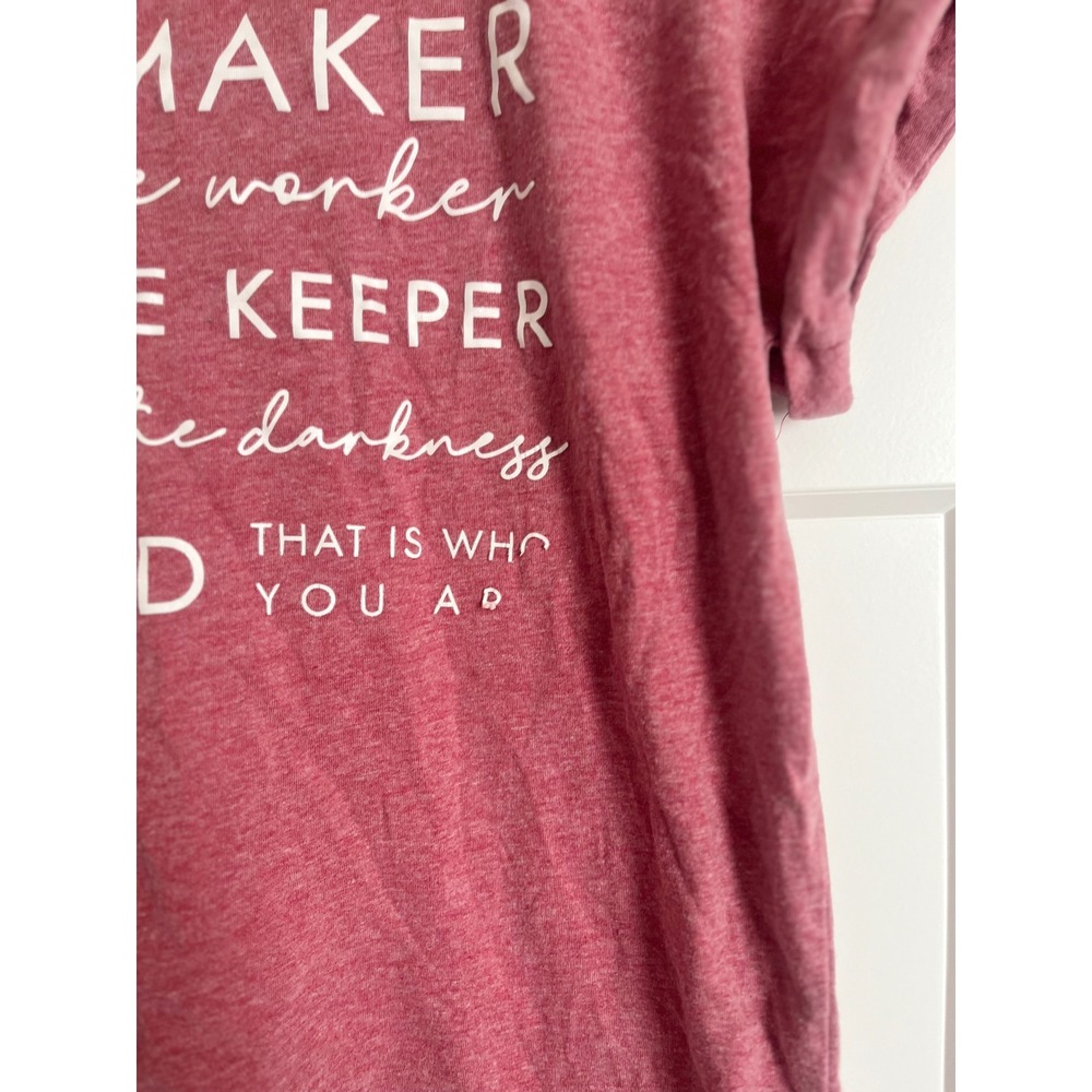 Waymaker Miracle Worker Christian Graphic Tee Shirt Heather Red Small - Picture 2 of 5